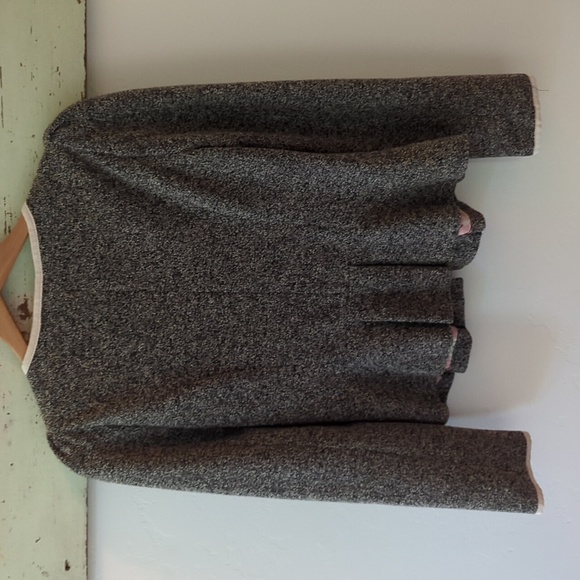 ANTHRO I Gray Boucle Ruffle Front Zip-Up Blazer Jacket by Elevenses, 6 - Picture 15 of 15